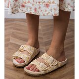 D/CEO Beige crochet sandals with buckles on straps Firada | Shoptok.si