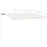  Automatska tenda sa senzorom za vjetar LED 450 x 300 cm krem | shoptok.hr
