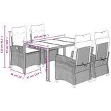 vidaXL Vrtna jedilna garnitura 5-delna z blazinami siv poli ratan | Shoptok.si