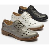 Resti Women's openwork eco leather half shoes in black Selofso- Footwear | Shoptok.si