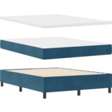  Krevet s Podnicama i Madracem u Tamnoplavoj Boji - 140x200 cm - Baršun | shoptok.hr