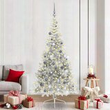 vidaXL Umjetno predsvijetljeno božićno drvce Srebrno 210 cm PET | shoptok.hr
