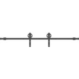 Pribor za klizna vrata 200 cm čelični crni | shoptok.hr