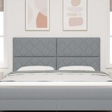 vidaXL Naslon za glavo z vzorcem diamantnih blokov Svetlo siva 180 cm Tkanina, (22083838) | Shoptok.si