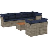  9-dijelni set vrtnih sofa od poliratana s jastucima sivi | shoptok.hr