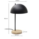 Kave Home Crna/u prirodnoj boji stolna lampa s metalnim sjenilom (visina 48,5 cm) Catlar – | shoptok.hr