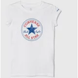 Converse Otroška bombažna kratka majica bela barva