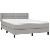  Box spring posteljni z vzmetnico svetlo siv 140x190 cm blago, (20738043) | Shoptok.si