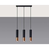  Obesna svetilka LOOPEZ 3L črna/medena, (21348080) | Shoptok.si