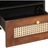 vidaXL Klubske mizice Rjava 80 x 54 x 40 cm Trska in masivno mango les | Shoptok.si