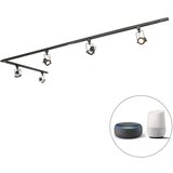 QAZQA Sistem Smart Rail, črna, 1-fazni, vključno s 5 WiFi GU10 - Suplux | Shoptok.si
