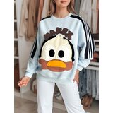 DStreet Bluza damska oversize z naszywkami CUTE MAKEX niebieska | Shoptok.si