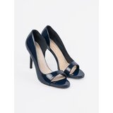 GOODIN Navy blue patent pumps with open toes | shoptok.hr