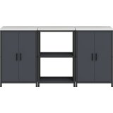 vidaXL Kuhinjski set za pohranu 3 pcs Antracit 180 x 50 x 92 cm | shoptok.hr
