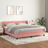 The Living Store Box spring postelja z vzmetnico roza 160x200 cm žamet - Box Spring Postelja, (21491740) Cene