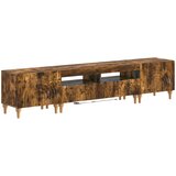  3-dijelni LED TV kabinet Dimljeni hrast Konstruirano drvo | shoptok.hr