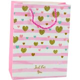  Paper Gift Bag Blue Pink Glitter 23 x 18 x 10.5 cm | Shoptok.si