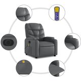  Električni masažni naslonjač od umjetne kože sivi | shoptok.hr
