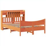 vidaXL Posteljni okvir brez vzmetnice voščeno rjav 160x200 cm borovina | Shoptok.si