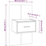  Stenske nočne omarice 2 kosa dimljeni hrast, (20731894) | Shoptok.si