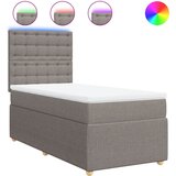 vidaXL Krevet s oprugama i madracem smeđesivi 100 x 200 cm od tkanine | shoptok.hr