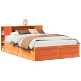 Maison Chic Posteljni okvir - Dvoposteljna postelja - Zakonska postelja brez vzmetnice voščeno rjav 135x190 cm borovina-J13324, (21767205) | Shoptok.si