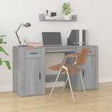 Maison Chic Pisalna miza - pisarniška miza - Računalniška miza z omaricami siva sonoma inženirski les, (21785417) | Shoptok.si