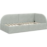 vidaXL Kutni okvir kreveta s uzglavljem Svjetlosiva 90 x 200 cm Baršun | shoptok.hr