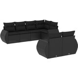 Maison Chic Seti vrtnega pohištva - Vrtna garnitura - Vrtni pohištvo set 7-delna z blazinami črn poli ratan, (21801193) | Shoptok.si