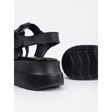 GOODIN Black leather platform sandals | shoptok.hr