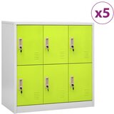 vidaXL Ormarići s ključem 5 kom svjetlosivi/zeleni 90x45x92,5 cm čelik | shoptok.hr