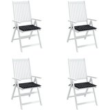  Jastuci za vrtne stolice 4 kom crni karirani 50x50x4 cm tkanina | shoptok.hr