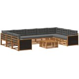  Set vanjskih sofa 10 kom. Prirodna i antracit Smeđa | shoptok.hr