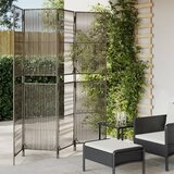 Furnova Pregrada za sobo 4 plošče siv poli ratan, (21929905) | Shoptok.si