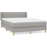 Maison Chic Box spring postelja - Vzmetna postelja z vzmetnico svetlo siva 140x200 cm blago SL14009, (21904342) | Shoptok.si
