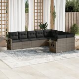 Maison Chic Seti vrtnega pohištva - Vrtna garnitura - Vrtni pohištvo set 9-delna z blazinami siv poli ratan, (21804374) | Shoptok.si