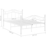  Okvir za krevet bijeli metalni 120 x 200 cm | shoptok.hr