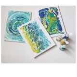  SET BOJA AKRILNA ZA TEHNIKU IZLIJEVANJA 100ML 4BOJE POURING PLUS 2PLATNA PLUS KIST PRIMO PAINTSET3 | Shoptok.si