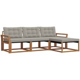  Set vanjskih sofa 4 kom. Prirodna i svjetlosiva Smeđa 254 x 162,5 x 73 cm | shoptok.hr