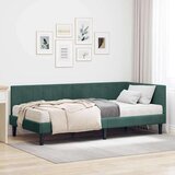 vidaXL Kutni okvir kreveta s madracem Tamnozelena 100 x 200 cm Baršun | shoptok.hr