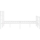  Metalni okvir kreveta uzglavlje i podnožje bijeli 140x200 cm | shoptok.hr