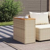  Vrtni stol sa drvenom pločom bež 58x27,5x55 cm od poliratana | Eponuda.com