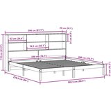 vidaXL Krevet s regalom za knjige bez madraca 200x200 cm od borovine | shoptok.hr