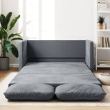 vidaXL Talni raztegljiv kavč 2 v 1 temno siv 122x204x55 cm žamet | Shoptok.si