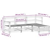  4-dijelni set vrtnih sofa od masivne borovine bijeli | shoptok.hr