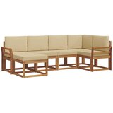  Set vanjskih sofa 6 kom. Prirodna i bež Smeđa 253 x 130,5 x 73 cm | shoptok.hr