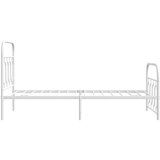  Metalni okvir kreveta uzglavlje i podnožje bijeli 90 x 200 cm | Eponuda.com