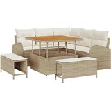  Sjedeća garnitura za vrt 8 kom. Bež poliratan 178,5 x 178,5 x 85 cm | shoptok.hr