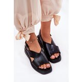 Boto Lacquered Women's Wedge Sandals Made Of Eco Leather Black Quilara | ePonuda.com