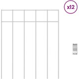 PANEL vrtne ograde 12 kom. 25 x 30 cm Pocinčani čelik Srebrna | shoptok.hr